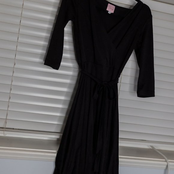 Vintage Style  Heart of Haute The Teresa Dress in Black French Terry⁠ - Picture 3 of 4